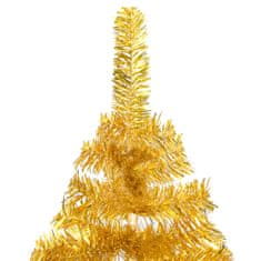 Vidaxl Umelý vianočný stromček s LED a podstavcom zlatý 120 cm PET