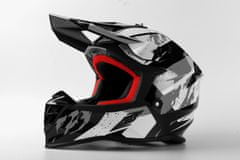 MAXX MX 633 cross helma čierno/bielo/strieborná XL černobílostříbrná reflexní