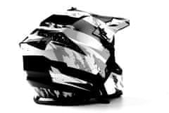 MAXX MX 633 cross helma čierno/bielo/strieborná XL černobílostříbrná reflexní