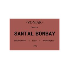 VONIAK Santal Bombay Sviečka 140g
