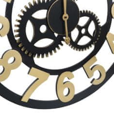 Vidaxl 321467 Wall Clock Gold and Black 70 cm MDF
