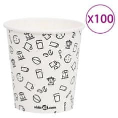 Vidaxl Kávové papierové poháre 200 ml 100 ks bielo-čierne
