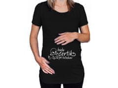 Divja Čierne tehotenské tričko Budem čertík po oteckovi