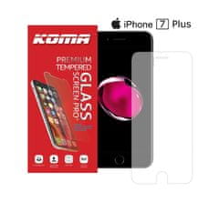 KOMA Ochranné tvrdené sklo pre iPhone 7 Plus, zaoblenie 2.5 D, tvrdosť 9H