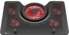 Genesis chladiace podložka Oxid 550, 1x USB, pro notebooky 15.6-17.3", 5 ventilátorů, červené led,