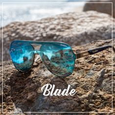 Verdster Slnečné okuliare Blade Jednoliate svetlo modrá sklíčka zlatá univerzálna