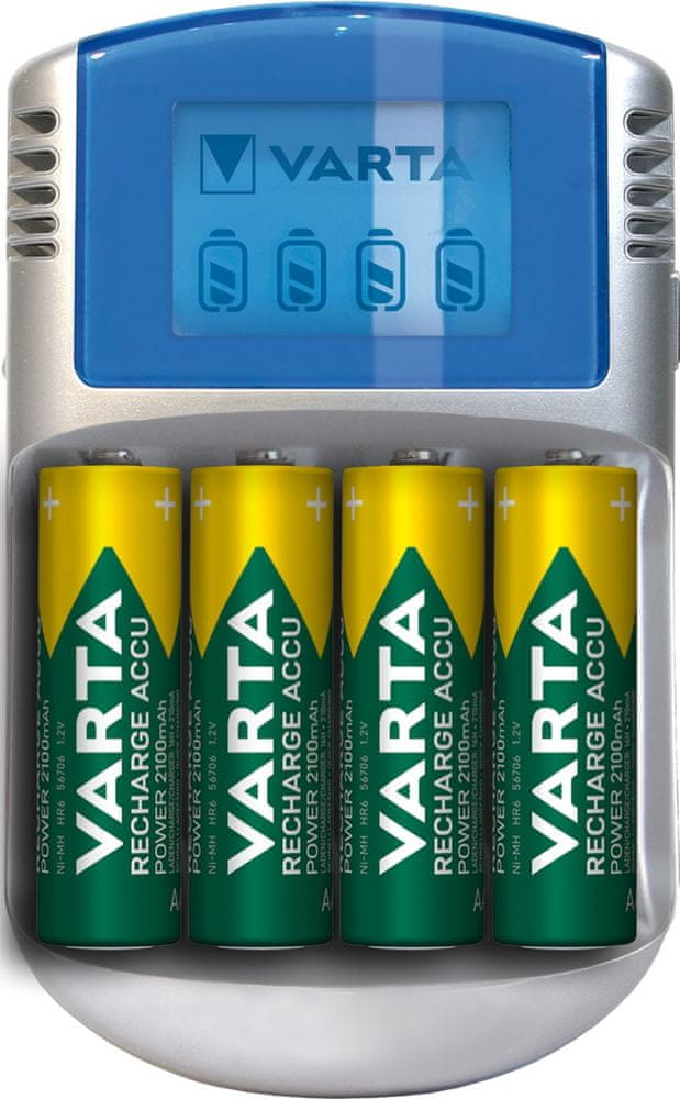 VARTA LCD Charger + 4 AA 2600 mAh R2U & 12V & USB 57070201451