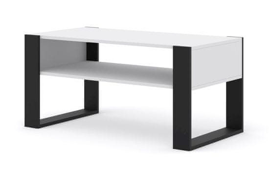Homlando Konferenčný stolík MONDI 100x50 cm biely mat / čierny