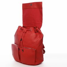 DIANA & CO Dámsky kožený batoh Ilijana, červený