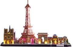 CubicFun Svietiace 3D puzzle CityLine panorama: Paríž 115 dielikov