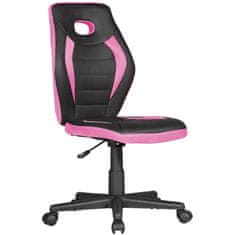 Bruxxi Detská stolička Jurek, syntetická koža, čierna / ružová