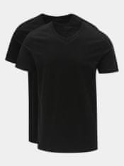 Jack&Jones Balenie dvoch čiernych basic tričiek s véčkovým výstrihom Jack & Jones XL