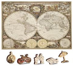 Wooden city Drevené puzzle Antická mapa sveta 2v1, 75 dielikov EKO