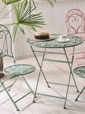Beliani Balkónová sada zelená s 2 skladacími stoličkami a kovovým stolom TRENTO
