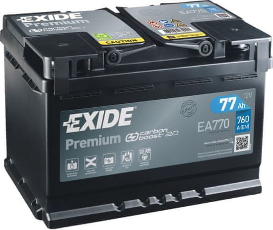 Exide Premium 77Ah Autobatéria 12V , 760A , EA770