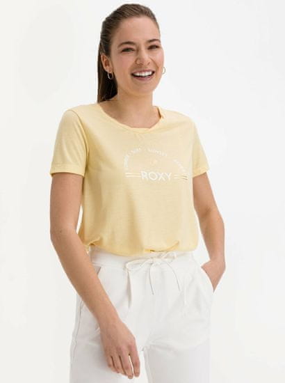 ROXY Žlté tričko s potlačou Roxy