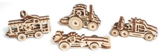 UGEARS 3D drevené puzzle mini sada Dopravné prostriedky
