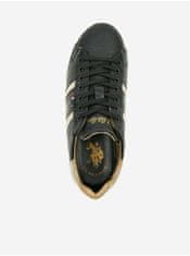 U.S. POLO ASSN. Zlato-čierne dámske kožené topánky U.S. Polo Assn. 35