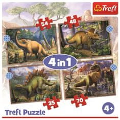 Trefl Puzzle Zajímavé dinosaury 4v1 (35,48,54,70 dielikov)