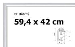 BFHM Plastový rám na puzzle 59,4x42cm A2 - strieborný