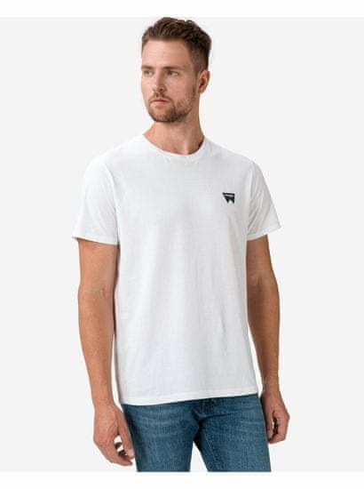 Wrangler Biele pánske tričko Wrangler Sign Off