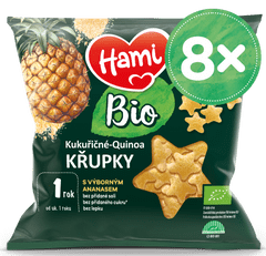 Hami BIO kukuričné-quinoa chrumky s výborným ananásom 8x20 g