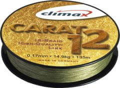 Climax Splietané šnúry Carat 12 - olivová - 135m 0,13mm / 9,5kg