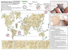 Wooden city Drevená mapa so zvieratkami veľkosť M (57x38cm)
