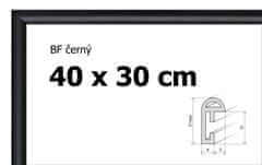 BFHM Plastový rám 40x30cm - čierny
