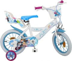 Disney Frozen 14 palcový dievčenský bicykel, bielo-modrý