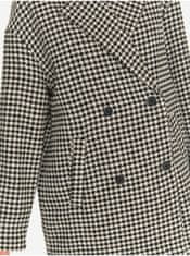 Top Secret Bielo-čierny dámsky kockovaný kabát s prímesou vlny TOP SECRET M