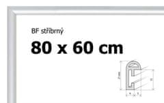 BFHM Plastový rám na puzzle 80x60cm - strieborný