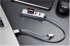 Yenkee YHC 103SR USB-C OTG HUB+čítačka
