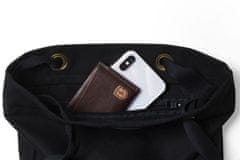 BeWooden unisex praktický batoh s dreveným detailom Nox Minibackpack čierny univerzálny