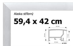 BFHM Alaska hliníkový rám na puzzle 59,4x42cm - strieborný