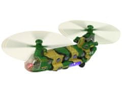 Lean-toys Vojenský vrtuľník obrovské krídla svetlá zvuk Moro