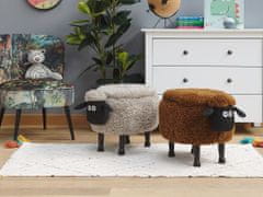 Beliani Zvieracie stolička sivá s úložným priestorom SHEEP