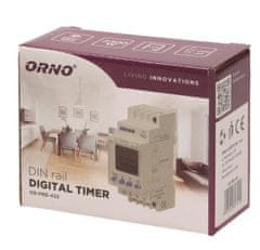 Orno Elektronický časový spínač týždenný na DIN lištu ORNO OR-PRE-433