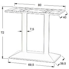 STEMA Podstavec stola, kovový SH-4001-2/B, 69,5x39,5 cm