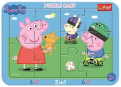 Trefl Baby puzzle Šťastné prasiatko Peppa 2v1, 10 dielikov