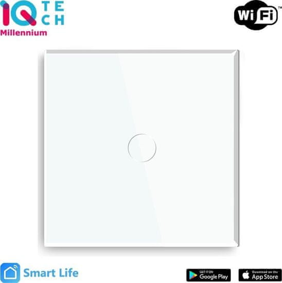 iQtech SmartLife chytrý vypínač 1x NoN, ZigBee (IQTJ007), biela