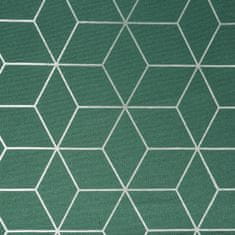 DESIGN 91 Dekoračný záves s krúžkami - Cube, zelenostrieborný 140 x 250 cm