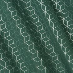 DESIGN 91 Dekoračný záves s krúžkami - Cube, zelenostrieborný 140 x 250 cm