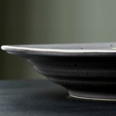 , Hlboký kameninový tanier Rustic priemer 25 cm | tmavosivá
