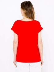 Camaïeu Červené kvetované tričko CAMAIEU XS