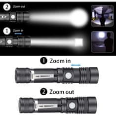 Solight LED nabíjacie svietidlo s cyklo držiakom, 400lm, zoom, Li-Ion, WN33