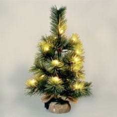 Solight vianočný stromček 45cm, 15LED, 3x AA, IP44, časovač, 1V238