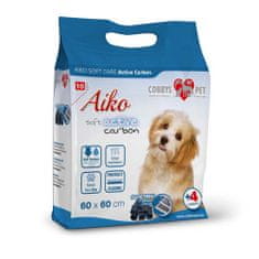 AIKO SOFT CARE Active Carbon 60x60cm 10ks plienky pre psov s aktívnym uhlím so štyrmi samolepkami na uchytenie