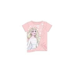 Eplusm Dievčenské bavlené tričko DISNEY FROZEN, ružové 7 rokov (122cm)