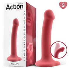 Action Action Bouncy Liquid Silicone Dildo 6.5″ (16.5 cm / Burgundy)